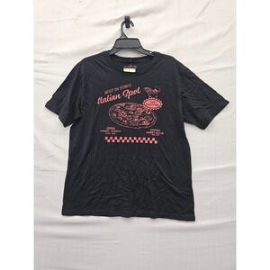 State of Mine Womens Italian Spot Graphic T-Shirt Black Cotton Casual Size M
